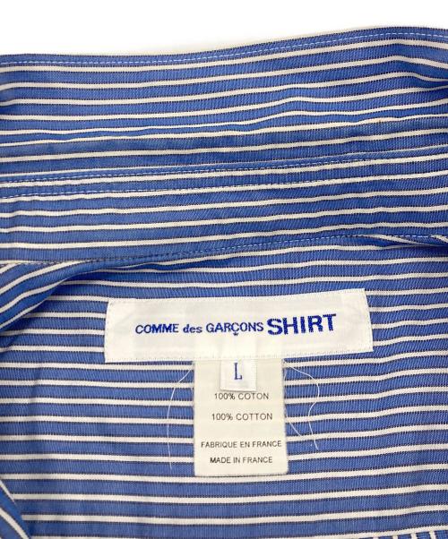 COMME des GARCONS SHIRT（コムデギャルソンシャツ）COMME des GARCONS SHIRT (コムデギャルソンシャツ) S/Sストライプシャツ ブルー サイズ:Lの古着・服飾アイテム