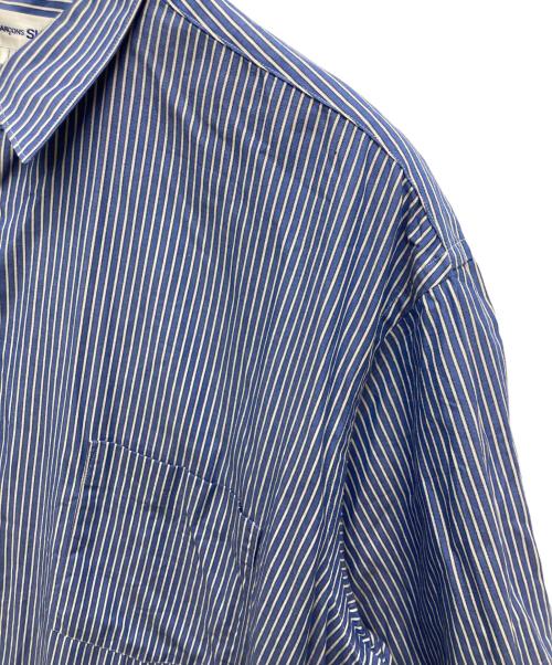 COMME des GARCONS SHIRT（コムデギャルソンシャツ）COMME des GARCONS SHIRT (コムデギャルソンシャツ) S/Sストライプシャツ ブルー サイズ:Lの古着・服飾アイテム