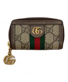 GUCCI（グッチ）の古着「シェリーラインGGキャンバスPVCキーケース」｜ブラウン