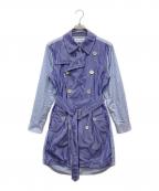 COMME des GARCONS SHIRTコムデギャルソンシャツ）の古着「ストライプシャツトレンチコート」｜ブルー