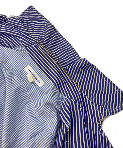 COMME des GARCONS SHIRT（コムデギャルソンシャツ）COMME des GARCONS SHIRT (コムデギャルソンシャツ) ストライプシャツトレンチコート ブルー サイズ:Mの古着・服飾アイテム