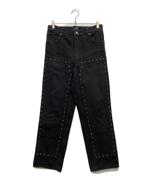 AFB（エーエフビー）AFB (エーエフビー) DOUBLE KNEE STUDDED PANTS ブラック サイズ:Mの古着・服飾アイテム
