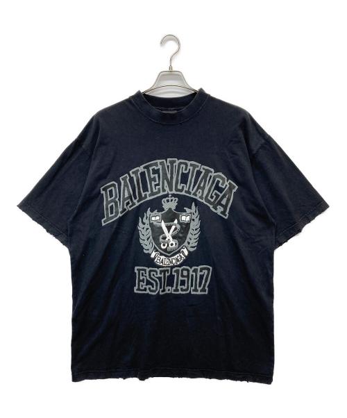 BALENCIAGA（バレンシアガ）BALENCIAGA (バレンシアガ) College T-Shirt Dirty ブラック サイズ:Ｌの古着・服飾アイテム