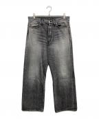 Graphpaperグラフペーパー）の古着「Selvage Denim Five Pocket Wide Straight Pants」｜グレー