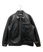 Schottショット）の古着「LEATHER TRACKER JACKET」｜ブラック