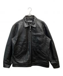 Schott（ショット）の古着「LEATHER TRACKER JACKET」｜ブラック