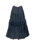 CHAOSカオス）の古着「ガゼットクロススカート」｜ブラック