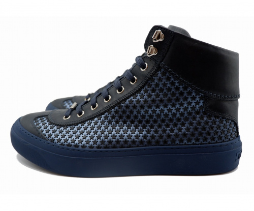 JIMMY CHOO（ジミーチュウ）JIMMY CHOO (ジミーチュウ)  ARGYLE スニーカー ネイビー サイズ:表記サイズ：42 163 ARGYLE AMR SATIN WITH MINI RUBBER STARSの古着・服飾アイテム