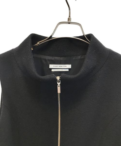 FOXEY NEWYORK（フォクシーニューヨーク）FOXEY NEWYORK (フォクシーニューヨーク) ウールロングジレ ブラック サイズ:38の古着・服飾アイテム