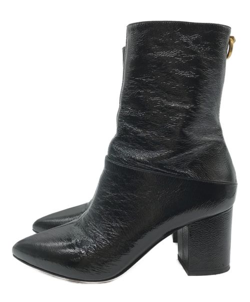 VALENTINO GARAVANI（ヴァレンティノ・ガラヴァーニ）VALENTINO GARAVANI (ヴァレンティノ・ガラヴァーニ) パテントスタッズブーツ ブラック サイズ:36の古着・服飾アイテム