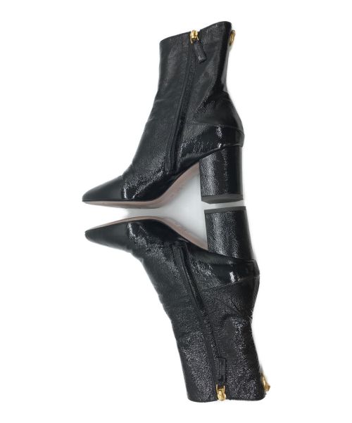 VALENTINO GARAVANI（ヴァレンティノ・ガラヴァーニ）VALENTINO GARAVANI (ヴァレンティノ・ガラヴァーニ) パテントスタッズブーツ ブラック サイズ:36の古着・服飾アイテム