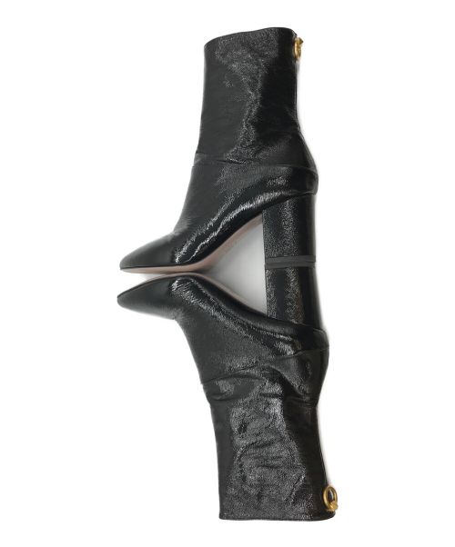 VALENTINO GARAVANI（ヴァレンティノ・ガラヴァーニ）VALENTINO GARAVANI (ヴァレンティノ・ガラヴァーニ) パテントスタッズブーツ ブラック サイズ:36の古着・服飾アイテム