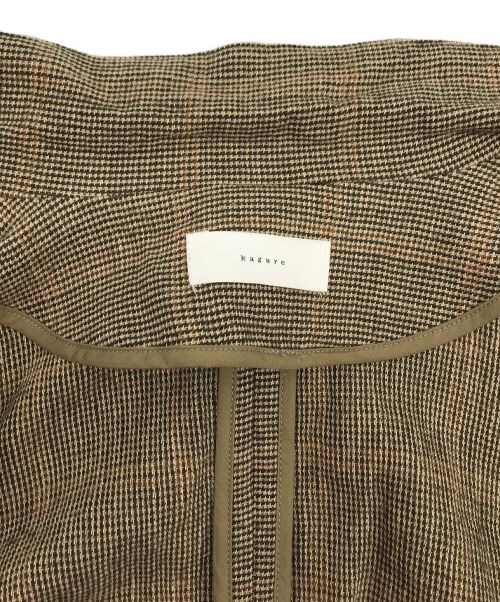 KAGURE（カグレ）KAGURE (カグレ) ウールリネンテーラージャケット ブラウン サイズ:FREEの古着・服飾アイテム