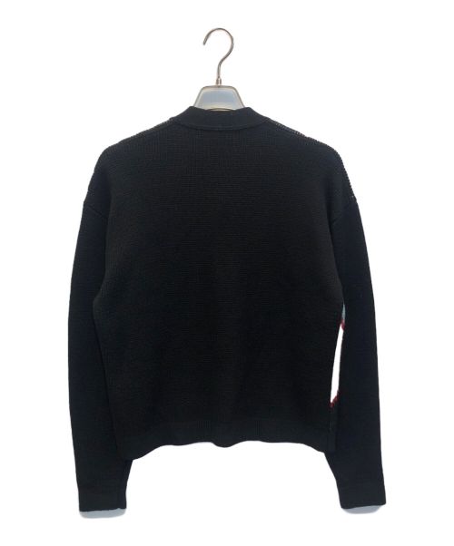 CABAN（キャバン）CABaN (キャバン) ウールジャカード Vネックカーディガン ブラック サイズ:Mの古着・服飾アイテム