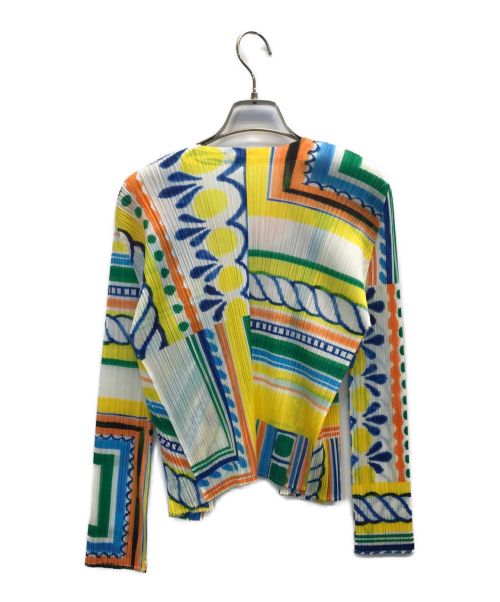 PLEATS PLEASE（プリーツプリーズ）PLEATS PLEASE (プリーツプリーズ) 総柄プリーツカーディガン マルチカラー サイズ:3の古着・服飾アイテム