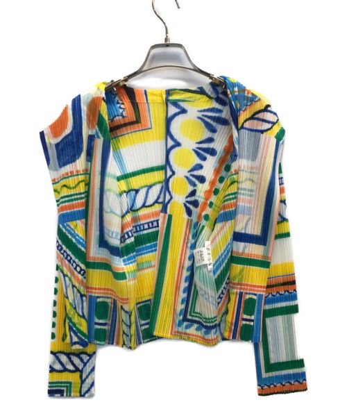 PLEATS PLEASE（プリーツプリーズ）PLEATS PLEASE (プリーツプリーズ) 総柄プリーツカーディガン マルチカラー サイズ:3の古着・服飾アイテム
