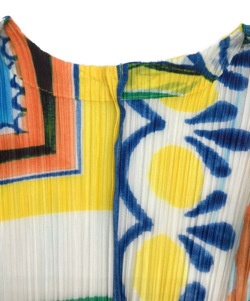 PLEATS PLEASE（プリーツプリーズ）PLEATS PLEASE (プリーツプリーズ) 総柄プリーツカーディガン マルチカラー サイズ:3の古着・服飾アイテム