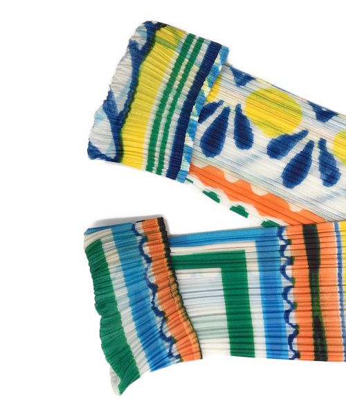 PLEATS PLEASE（プリーツプリーズ）PLEATS PLEASE (プリーツプリーズ) 総柄プリーツカーディガン マルチカラー サイズ:3の古着・服飾アイテム