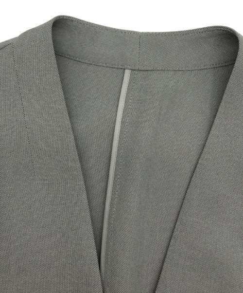 INDIVI（インディヴィ）INDIVI (インディヴィ) ノーカラージャケット グレー サイズ:M 未使用品の古着・服飾アイテム