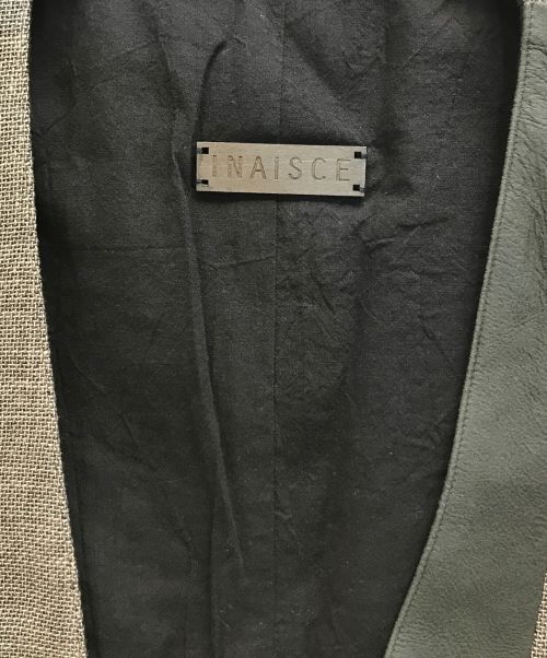 INAISCE（インアスカ）INAISCE (インアスカ) レザー切替ベスト オリーブ サイズ:1の古着・服飾アイテム