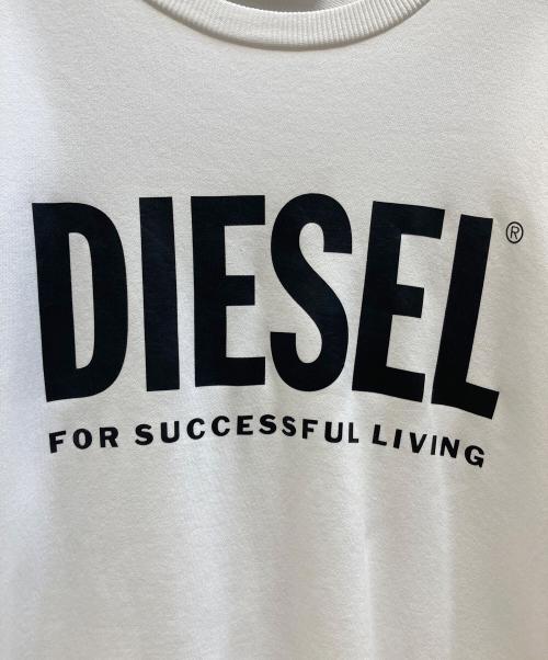 DIESEL（ディーゼル）DIESEL (ディーゼル) ロゴプリントスウェット ホワイト サイズ:XLの古着・服飾アイテム
