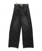 Q.anosキュアノス）の古着「オーバーラップワイドデニム」｜ブラック