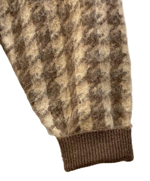 HUF（ハフ）HUF (ハフ) ONE STAR HOUNDSTOOTH POLO SWEATER ブラウン×ベージュ サイズ:XLの古着・服飾アイテム