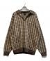 HUF（ハフ）の古着「ONE STAR HOUNDSTOOTH POLO SWEATER」｜ブラウン×ベージュ