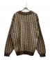 HUF (ハフ) ONE STAR HOUNDSTOOTH POLO SWEATER ブラウン×ベージュ サイズ:XL：5000円