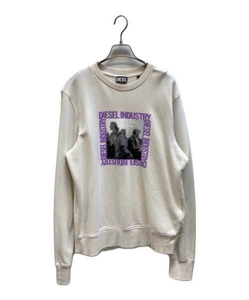 DIESEL（ディーゼル）DIESEL (ディーゼル) クルーネックプリントスウェット ホワイト サイズ:Mの古着・服飾アイテム