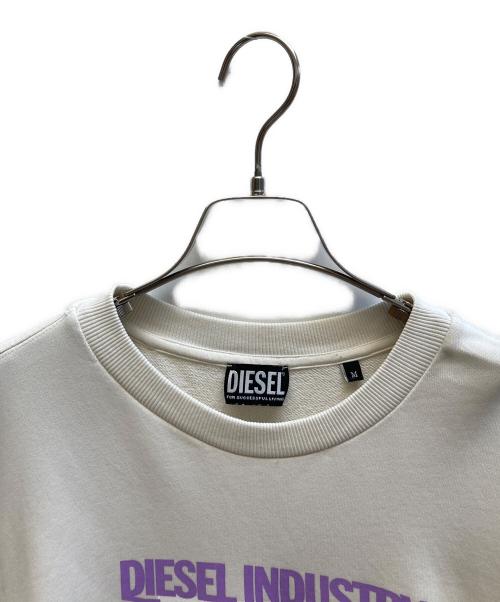 DIESEL（ディーゼル）DIESEL (ディーゼル) クルーネックプリントスウェット ホワイト サイズ:Mの古着・服飾アイテム