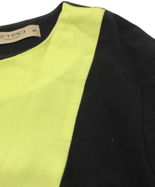 ETRO（エトロ）ETRO (エトロ) ペイズリー柄ワンピース イエロー×ブラック サイズ:46の古着・服飾アイテム