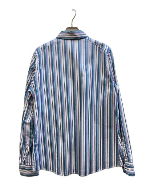 ETRO（エトロ）ETRO (エトロ) ストライプシャツ ブルー×パープル サイズ:48の古着・服飾アイテム