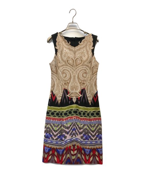 ETRO（エトロ）ETRO (エトロ) 総柄ノースリーブワンピース ブラック サイズ:42の古着・服飾アイテム