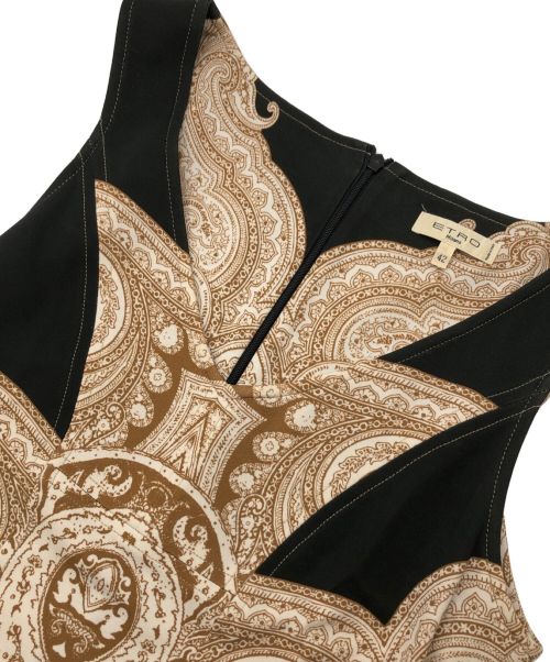 ETRO（エトロ）ETRO (エトロ) 総柄ノースリーブワンピース ブラック サイズ:42の古着・服飾アイテム