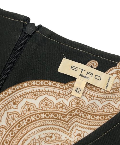 ETRO（エトロ）ETRO (エトロ) 総柄ノースリーブワンピース ブラック サイズ:42の古着・服飾アイテム