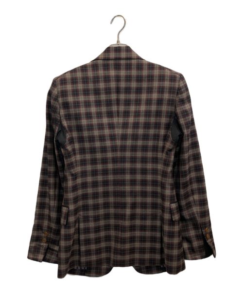 Vivienne Westwood man（ヴィヴィアン ウェストウッド マン）Vivienne Westwood man (ヴィヴィアン ウェストウッド マン) チェック2Bジャケット ボルドー×グレー サイズ:44の古着・服飾アイテム