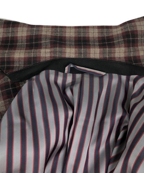 Vivienne Westwood man（ヴィヴィアン ウェストウッド マン）Vivienne Westwood man (ヴィヴィアン ウェストウッド マン) チェック2Bジャケット ボルドー×グレー サイズ:44の古着・服飾アイテム