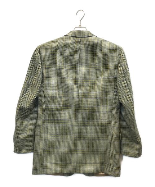BOSS HUGO BOSS（ボス ヒューゴボス）BOSS HUGO BOSS (ボス ヒューゴボス) グレンチェックテーラードジャケット イエロー×ブルー サイズ:46の古着・服飾アイテム