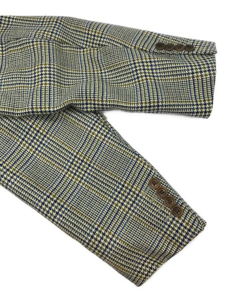 BOSS HUGO BOSS（ボス ヒューゴボス）BOSS HUGO BOSS (ボス ヒューゴボス) グレンチェックテーラードジャケット イエロー×ブルー サイズ:46の古着・服飾アイテム