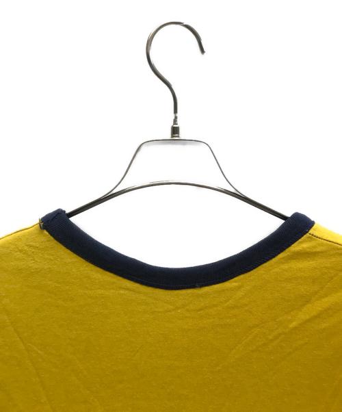 Champion（チャンピオン）Champion (チャンピオン) ダブルフェイスTEE イエロー×ネイビー サイズ:LARGEの古着・服飾アイテム