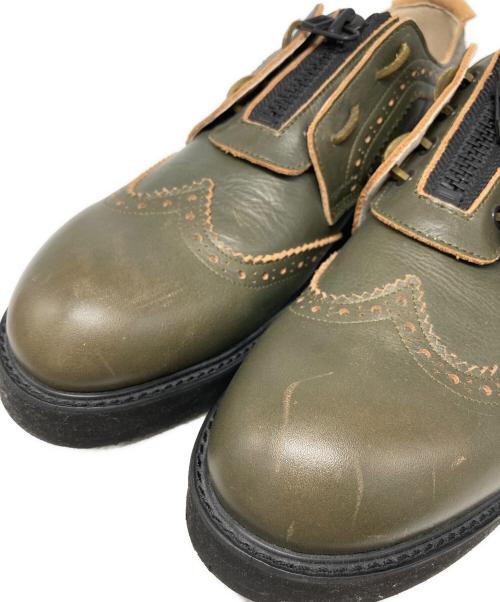 CABANE de ZUCCa（カバンドズッカ）CABANE de ZUCCa (カバンドズッカ) ウイングジップシューズ オリーブ サイズ:Lの古着・服飾アイテム