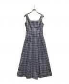 HER LIP TOハーリップトゥ）の古着「Paddington Long Dress」｜ブルー×ホワイト