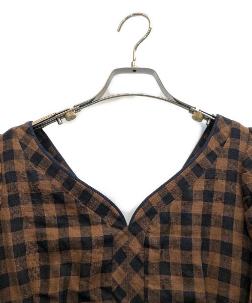 HER LIP TO（ハーリップトゥ）HER LIP TO (ハーリップトゥ) Istres Linen Mermaid Dress ブラウン×ブラック サイズ:M 未使用品の古着・服飾アイテム