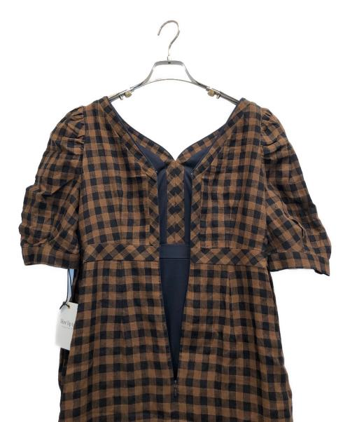 HER LIP TO（ハーリップトゥ）HER LIP TO (ハーリップトゥ) Istres Linen Mermaid Dress ブラウン×ブラック サイズ:M 未使用品の古着・服飾アイテム