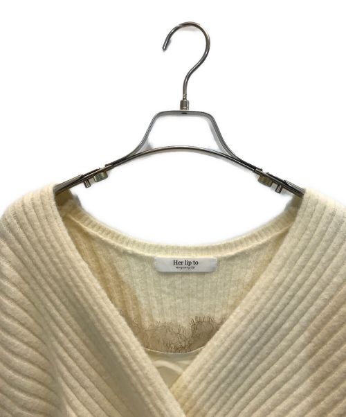 HER LIP TO（ハーリップトゥ）Her lip to (ハーリップトゥ) Orsay Plaid Skirt Set アイボリー×ブラック サイズ:S 未使用品の古着・服飾アイテム