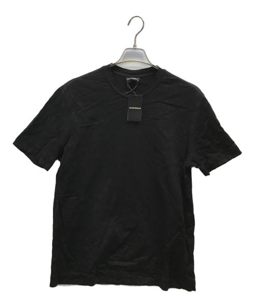 EMPORIO ARMANI（エンポリオアルマーニ）EMPORIO ARMANI (エンポリオアルマーニ) コットンクルーネックTシャツ ブラック サイズ:Lの古着・服飾アイテム