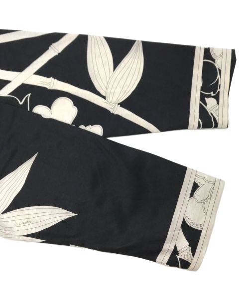 LEONARD（レオナール）LEONARD (レオナール) 総柄ジャージーカーディガン ブラック サイズ:Mの古着・服飾アイテム