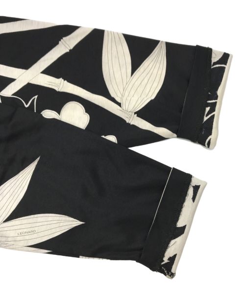 LEONARD（レオナール）LEONARD (レオナール) 総柄ジャージーカーディガン ブラック サイズ:Mの古着・服飾アイテム