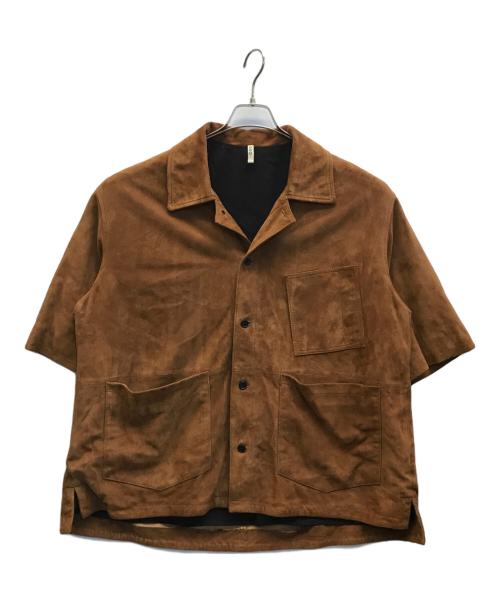 CCU（シーシーユー）CCU (シーシーユー) SHEEP SUEDE WORK SHIRTS JACKET S/S ブラウン サイズ:1の古着・服飾アイテム
